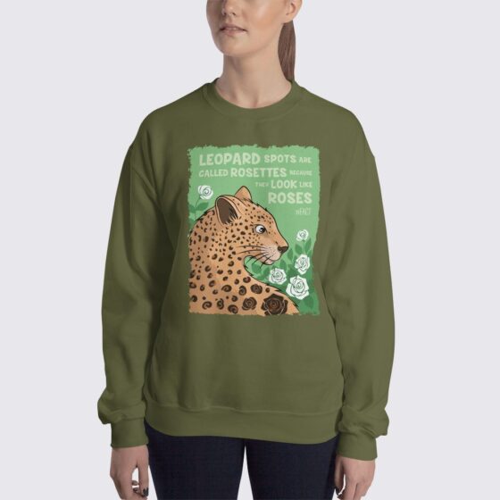 Women's Leopard #FACT Sweatshirt - Military Green