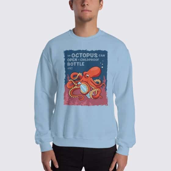 Men's Octopus #FACT Sweatshirt - Light Blue
