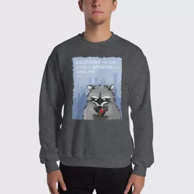 Men's Raccoon #FACT Sweatshirt - Dark Heather