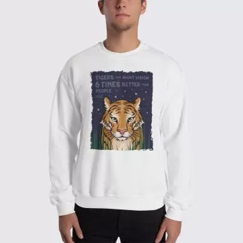 Men's Tiger #FACT Sweatshirt - White