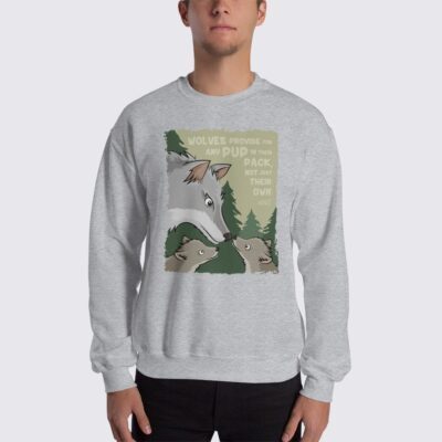 Men's Wolf #FACT Sweatshirt - Sport Grey