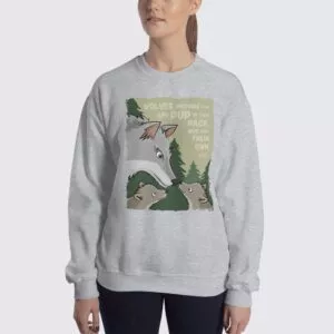 Women's Wolf #FACT Sweatshirt - Sport Grey