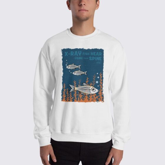 Men's X-Ray Fish #FACT Sweatshirt - White