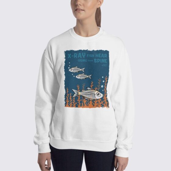 Women's X-Ray Fish #FACT Sweatshirt - White