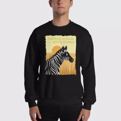 Men's Zebra #FACT Sweatshirt - Black