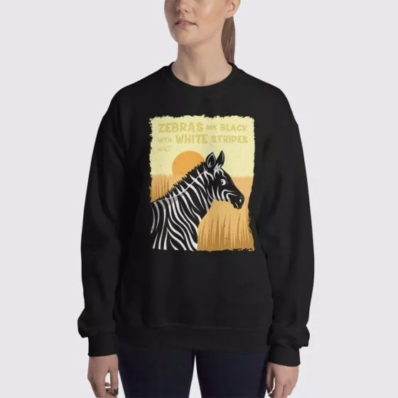 Women's Zebra #FACT Sweatshirt - Black