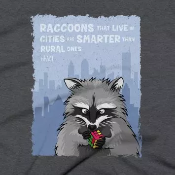 Raccoon Clothing Design #FACT - Close Up - Dark Heather