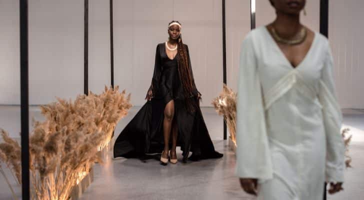 Models walking on the runway.