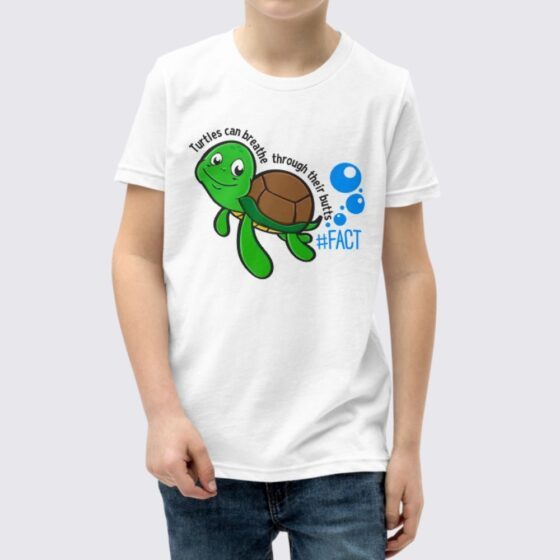 Kids Turtle #FACT T-Shirt - White