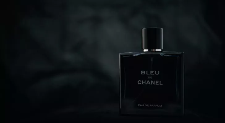 A bottle of Chanel's Bleu de Chanel perfume